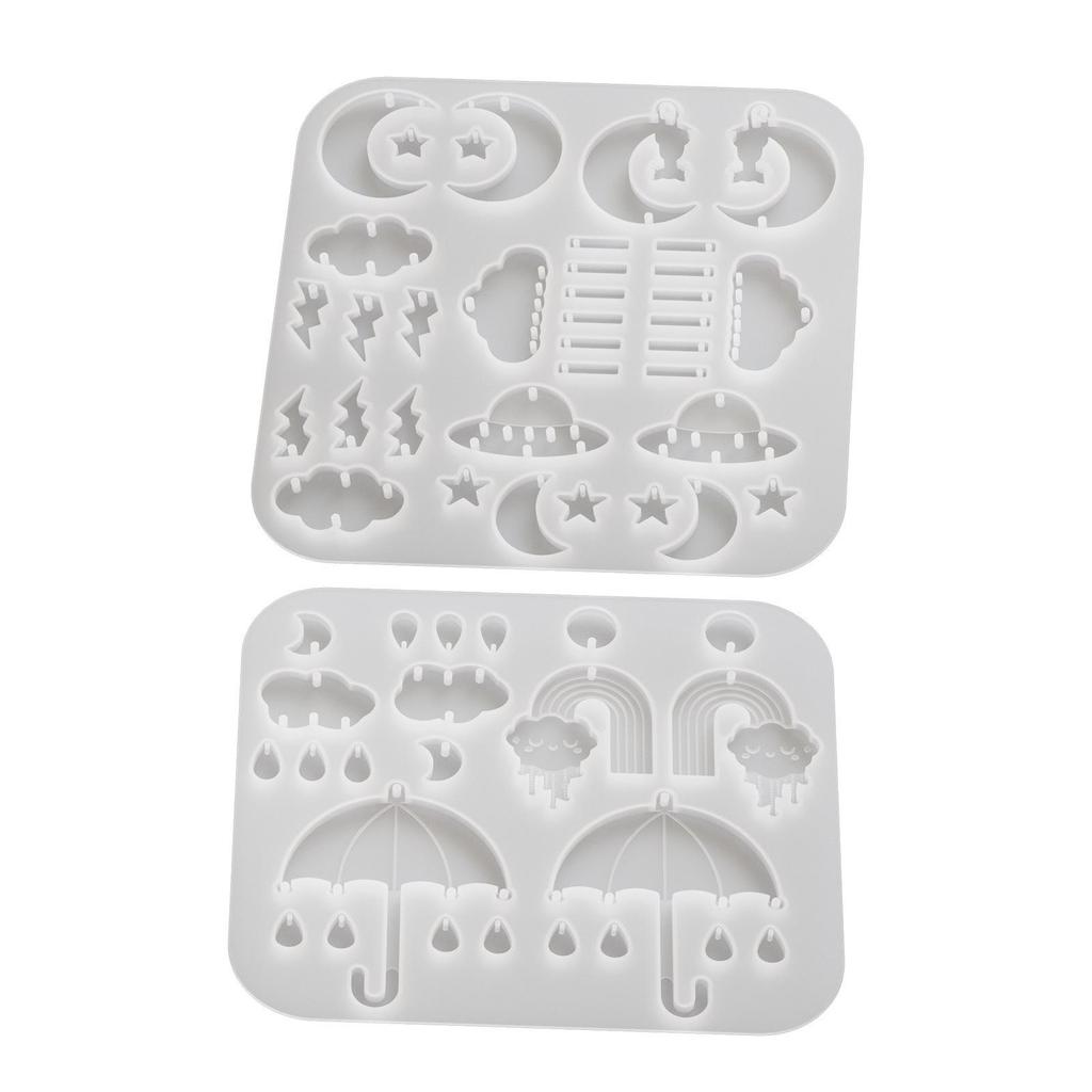 Poppy DIY Epoxy Resin Mold for Umbrella, Moon, Clouds, Planet, and Lightning Pendants Earrings