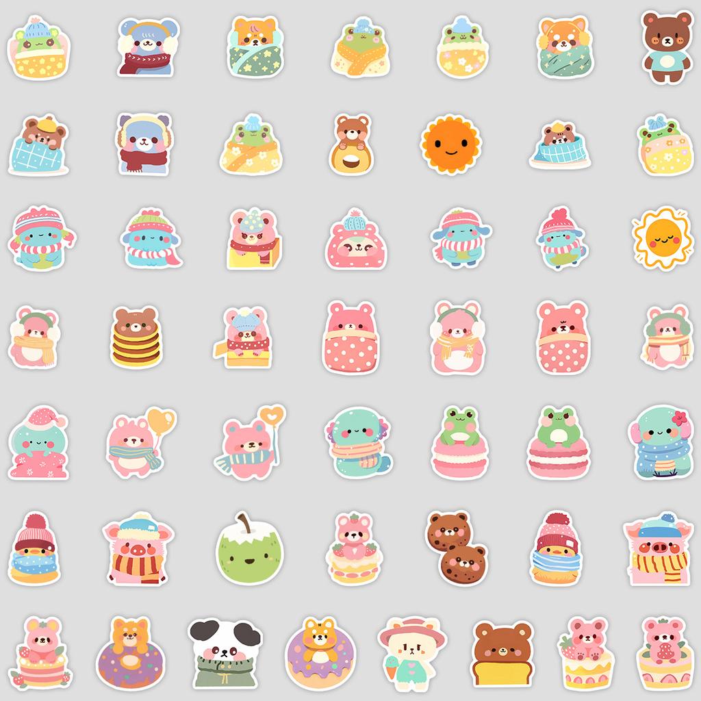 50 Cute Wind Animal Graffiti Stickers Water Cup Computer Laptop Suitcase Waterproof Decorative Stickers