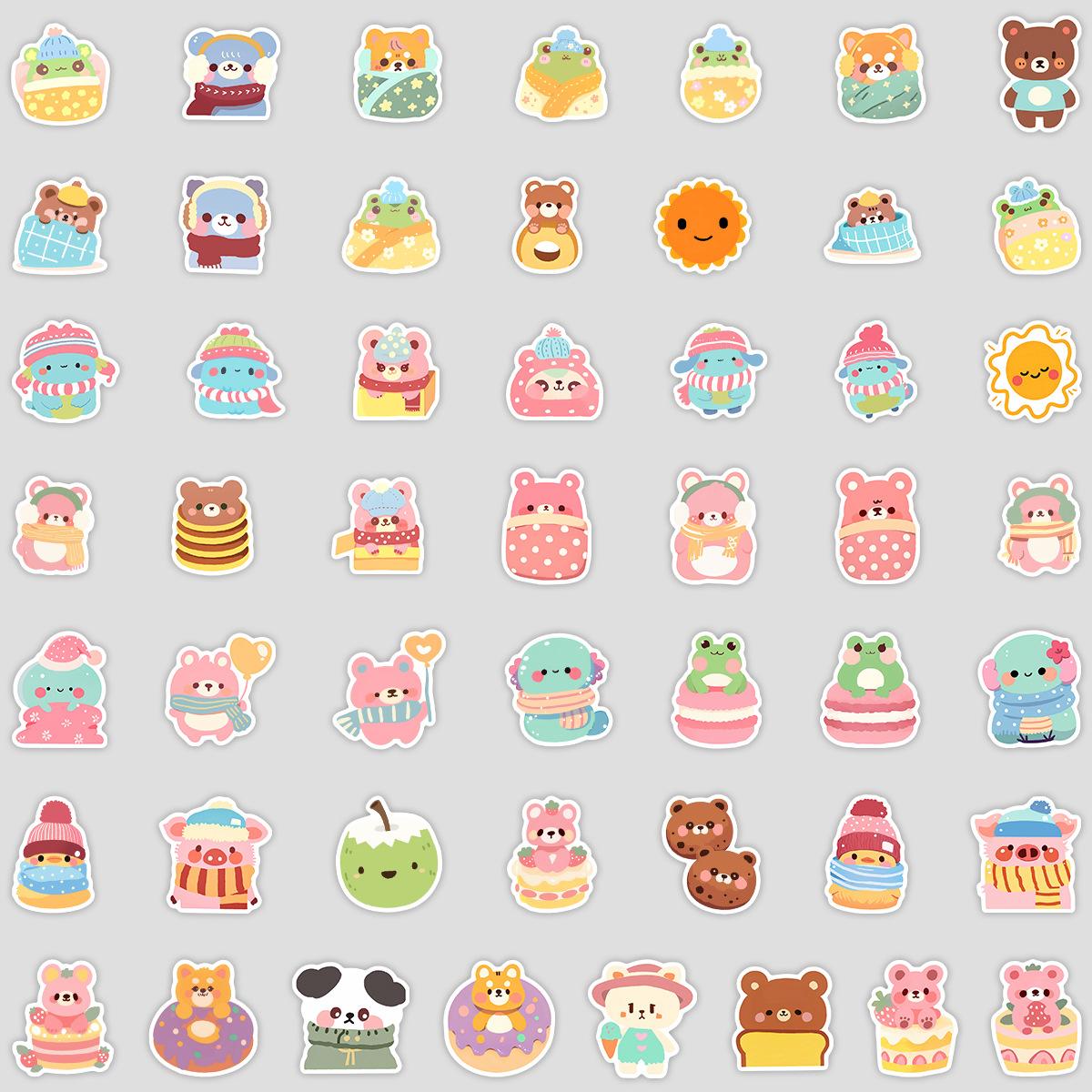 

50 Милых Граффити Наклеек Животных Ветра Водонепроницаемые Декоративные Наклейки для Чашки для Воды, Компьютера, Ноутбука, Чемодана