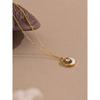 Yhpup Natural Shell Zirconia Moon Round Chic Pendant Necklace Korean Style Daily Jewelry Waterproof Accessories Gift