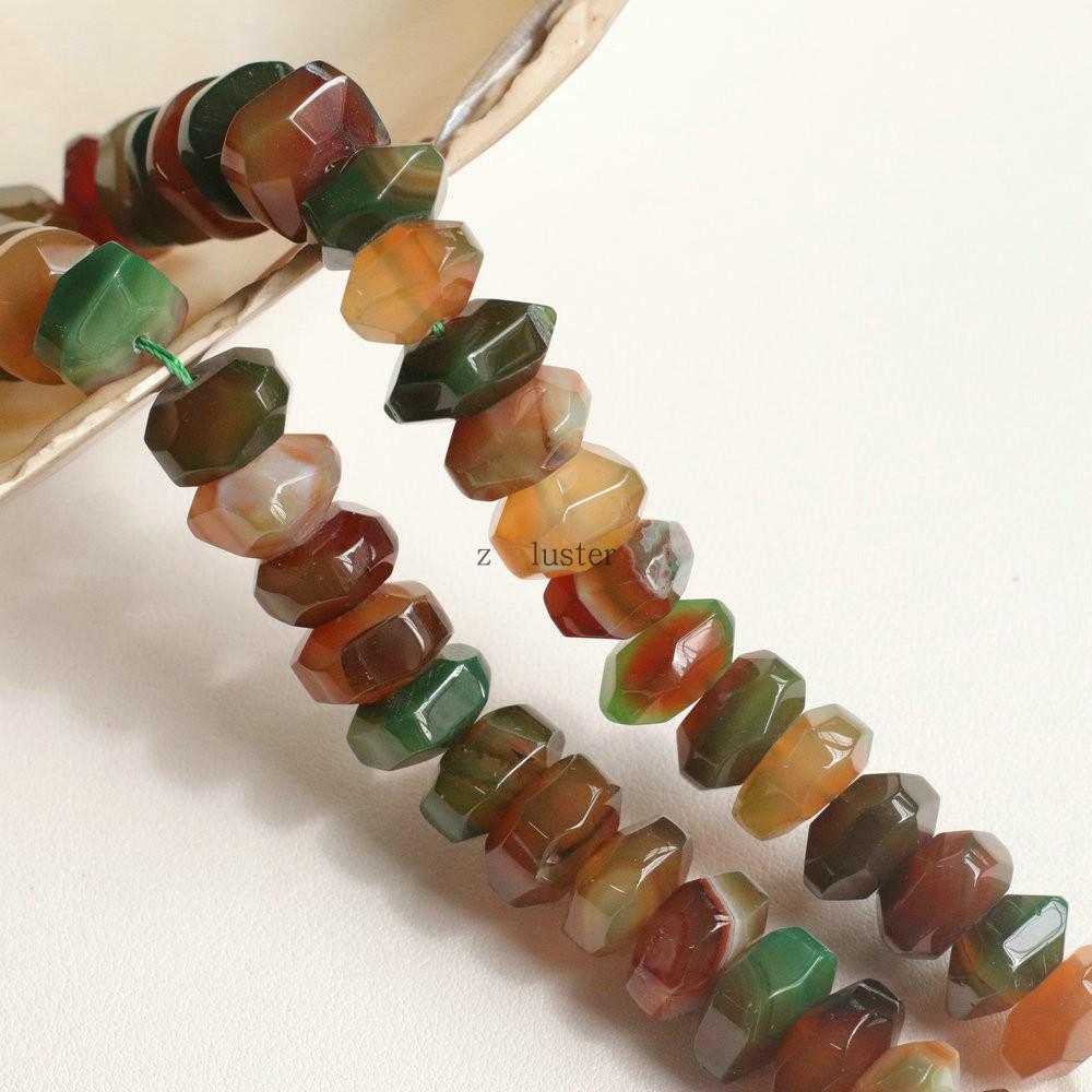 Handmade Natural Agate Faceted Octagonal Beads Necklace - Fashion Jewelry Accessory