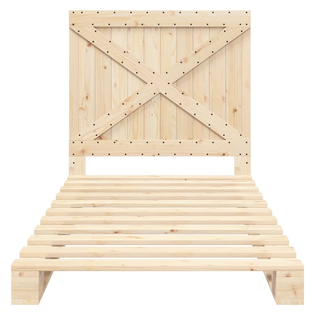 Solid Wood Bed with Headboard 100 x 200 cm Pine