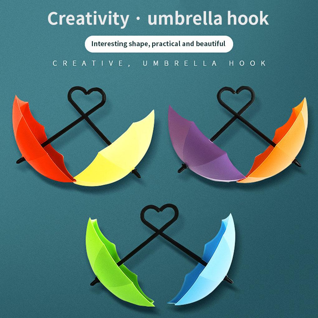 3pcs Self Plastic Umbrella Hook Waterproof Seamless Article Hanger Room Umbrella Holder Tool