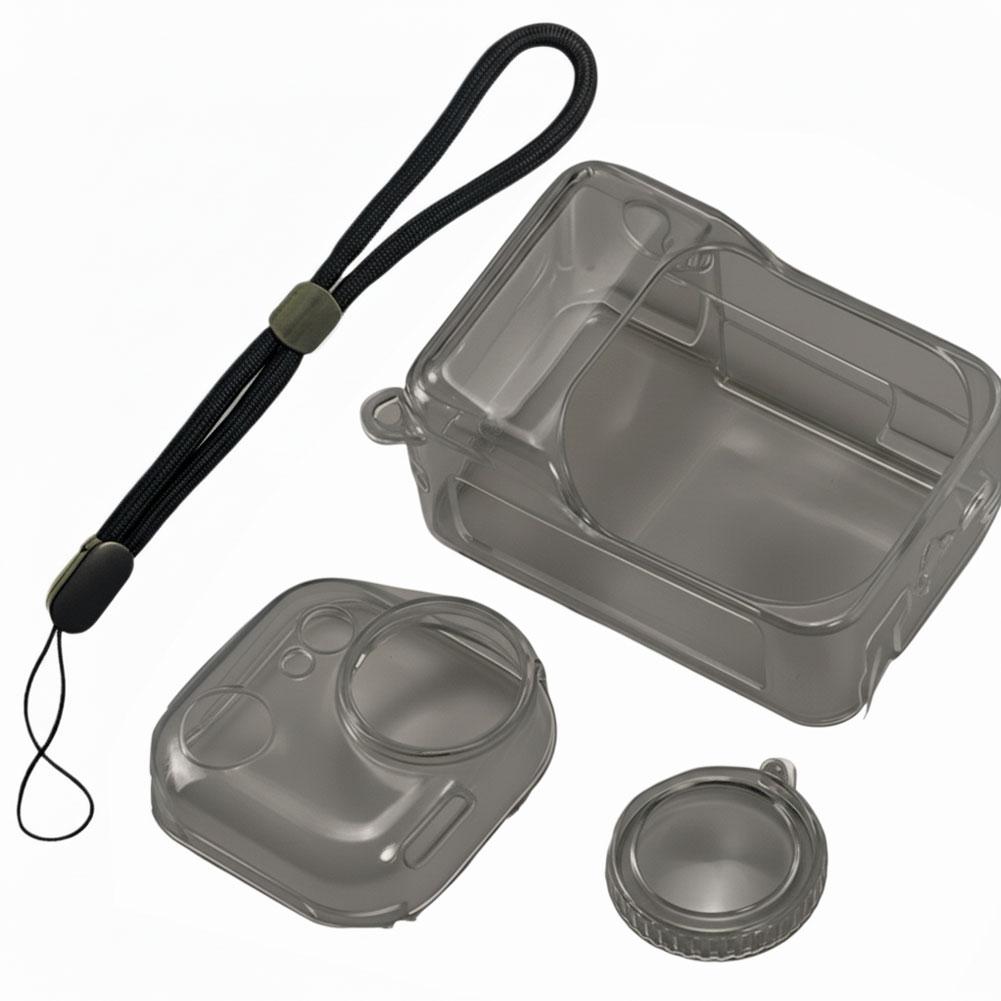 Transparent Protective Case Set For Insta360 GO Ultra Silicone Shockproof & Anti-Slip Protector Cover With Lens Cover