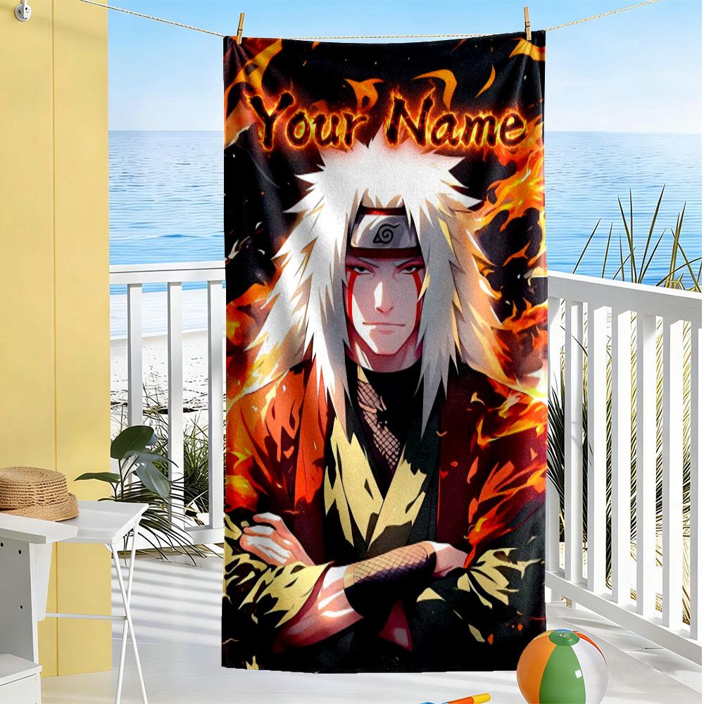 Naruto Character Customizable Name Beach Towel High Absorbency & Quick-Dry Portable for SwimmingBeachCamping Travel Beach AccessoriesGym