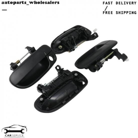 For Hyundai Accent 2000-2006 Set of 4 Black Rear Outside Exterior Door Handle US
