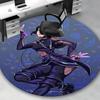 1pc Anime Design Round Carpet - Office Chair Mat with Butterfly Print, Suitable for Home Decor, Gaming Room