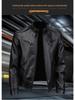 Men's Trendy American Stand-Collar Faux Leather Motorcycle Jacket with British and Korean Style