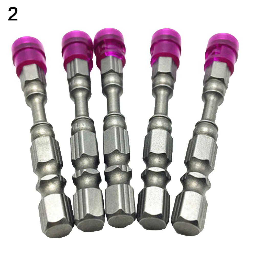 

14 5pcs 65mm Hex Shank Ph2 Single Head Anti Slip Magnetic Screwdriver Bits Hot фіолетовий