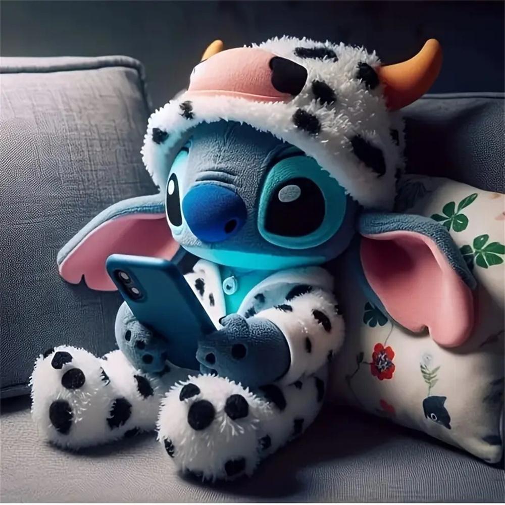 

Наборы для алмазной мозаики Disney Стич Стразы 5D Полная вышивка Арт Мультфильм Камни Большое изображение Расходные материалы Round 20x20cm
