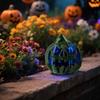 Halloween Luminous Moss-Covered Pumpkin , 8.66 Inch Spooky Glowing - O - For Indoor Outdoor Halloween Decor