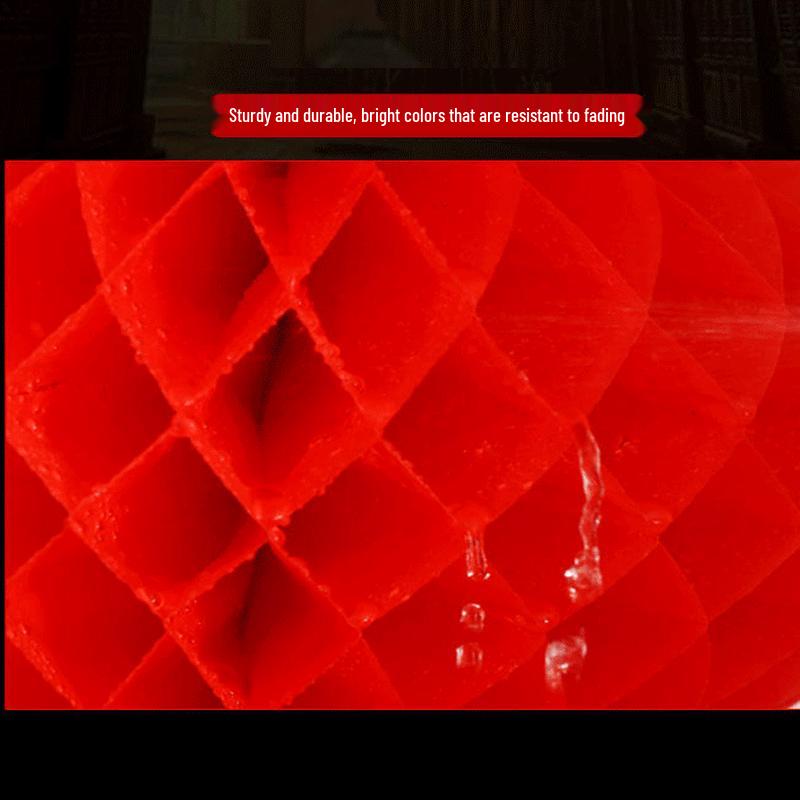 Red Honeycomb Plastic Paper Lantern String