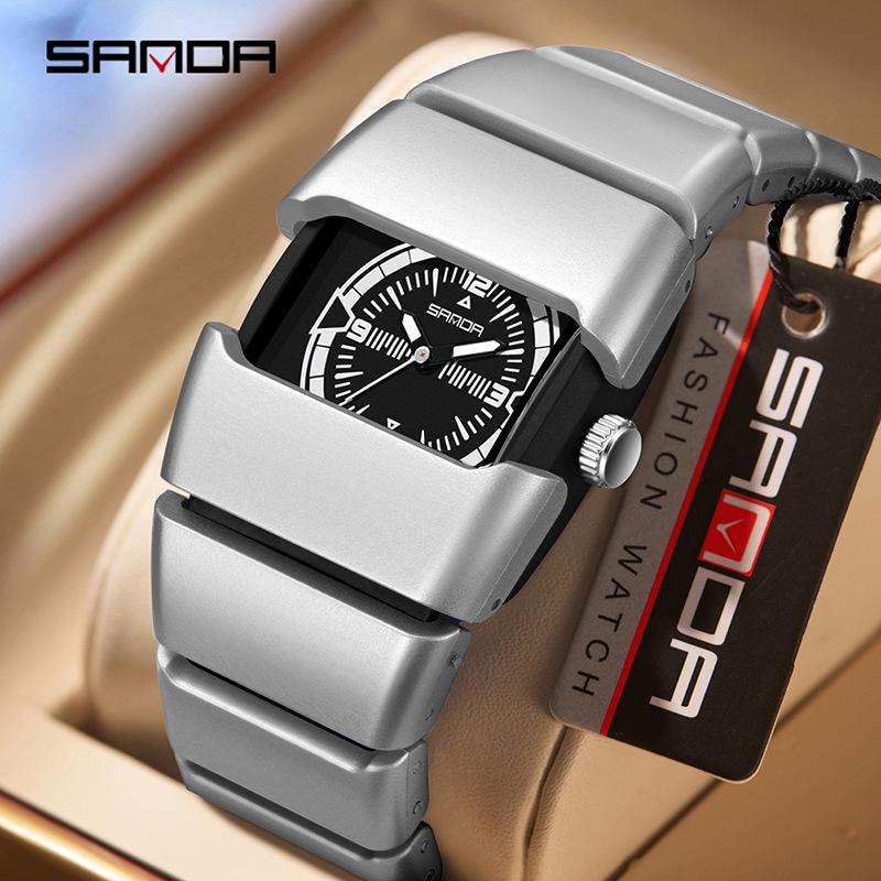 In-Stock Black Tech Y2K Alien Armor Retro Watch with Luminous High-End Finish