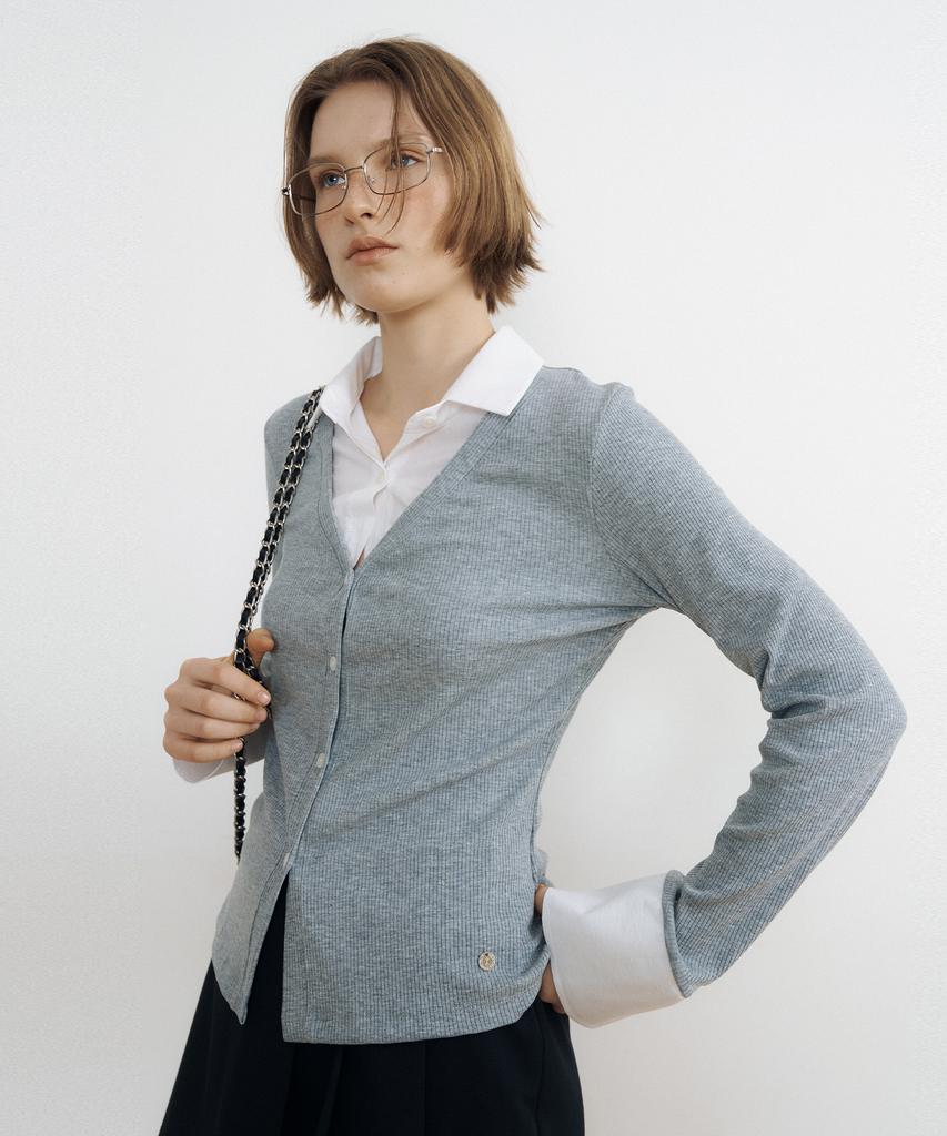 LUCIR ZU Jenny Layered Shirt Top (Melange)