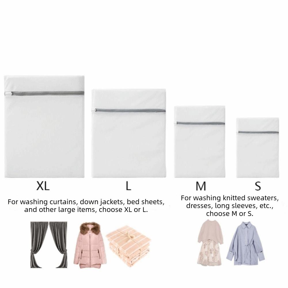 3/4Pcs Zippered Closure Delicates Laundry Wash Bag Clothing Organizer  Underwear Storage