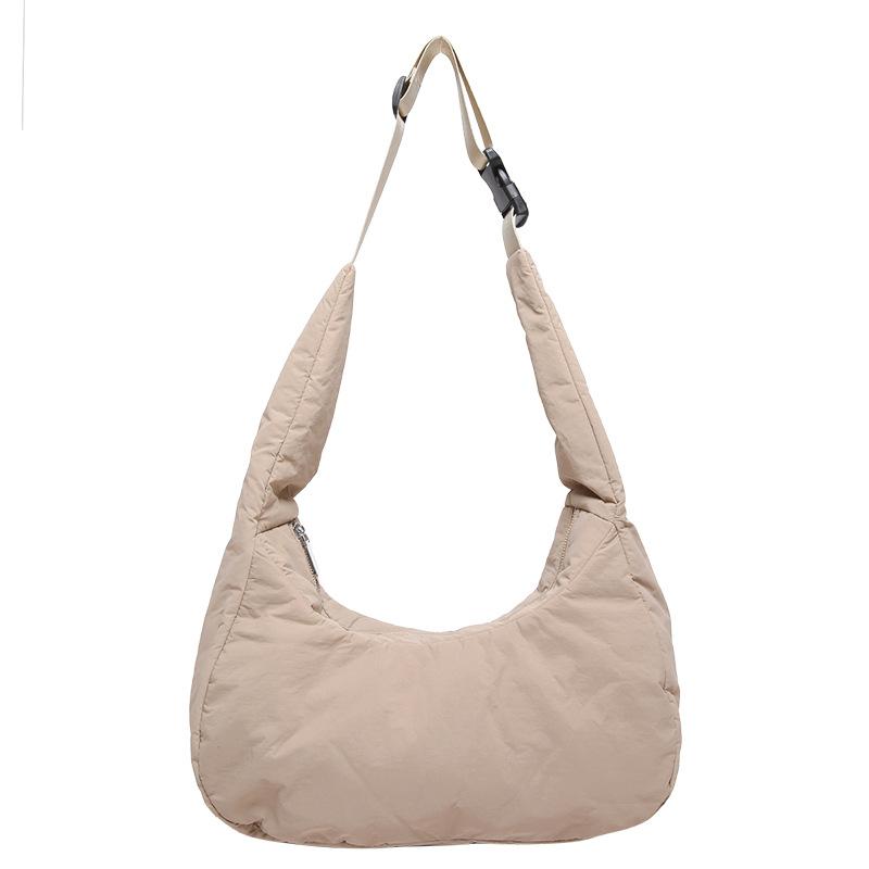 

Nylon cloth simple down bag women s 2025 new trendy fashion commuter tote bag casual large capacity armpit bag хакі