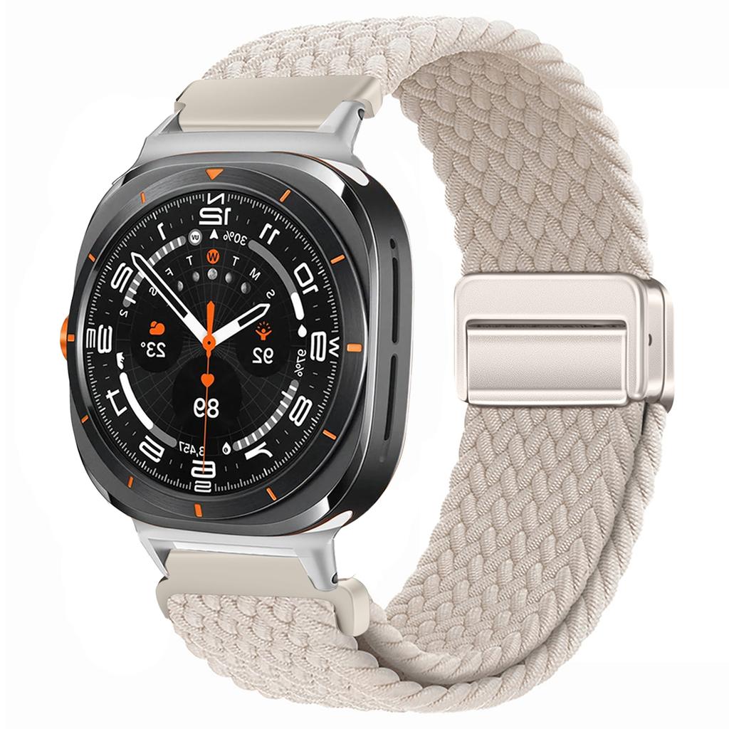 For Samsung Galaxy Watch Ultra Strap 47mm Accessories Magnetic Nylon Braided sport Bracelet Correa Galaxy Watch 7 Ultra Band