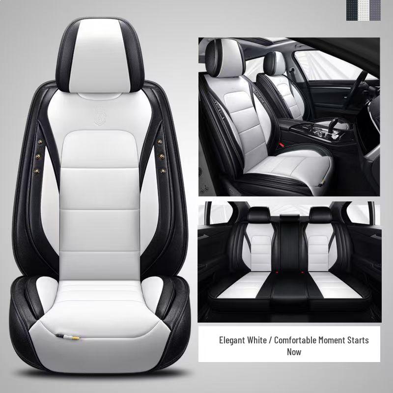 Universal Cartoon Car Seat Cushion - Four Seasons, Wear-Resistant, Dirt-Resistant, Full Surround, Leather Cover for Five-Seaters