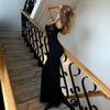 2026 Spring Elegant Lace Low-cut Sexy See-through Spaghetti Strap Dress for Women