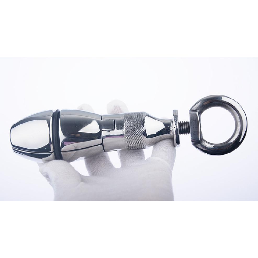 Upgradovaný těžký anální dilatační kolík Otevřít a zavřít zámek vaginálního expandéru Nastavitelný kovový anální kolík SM Retro Tools Sex