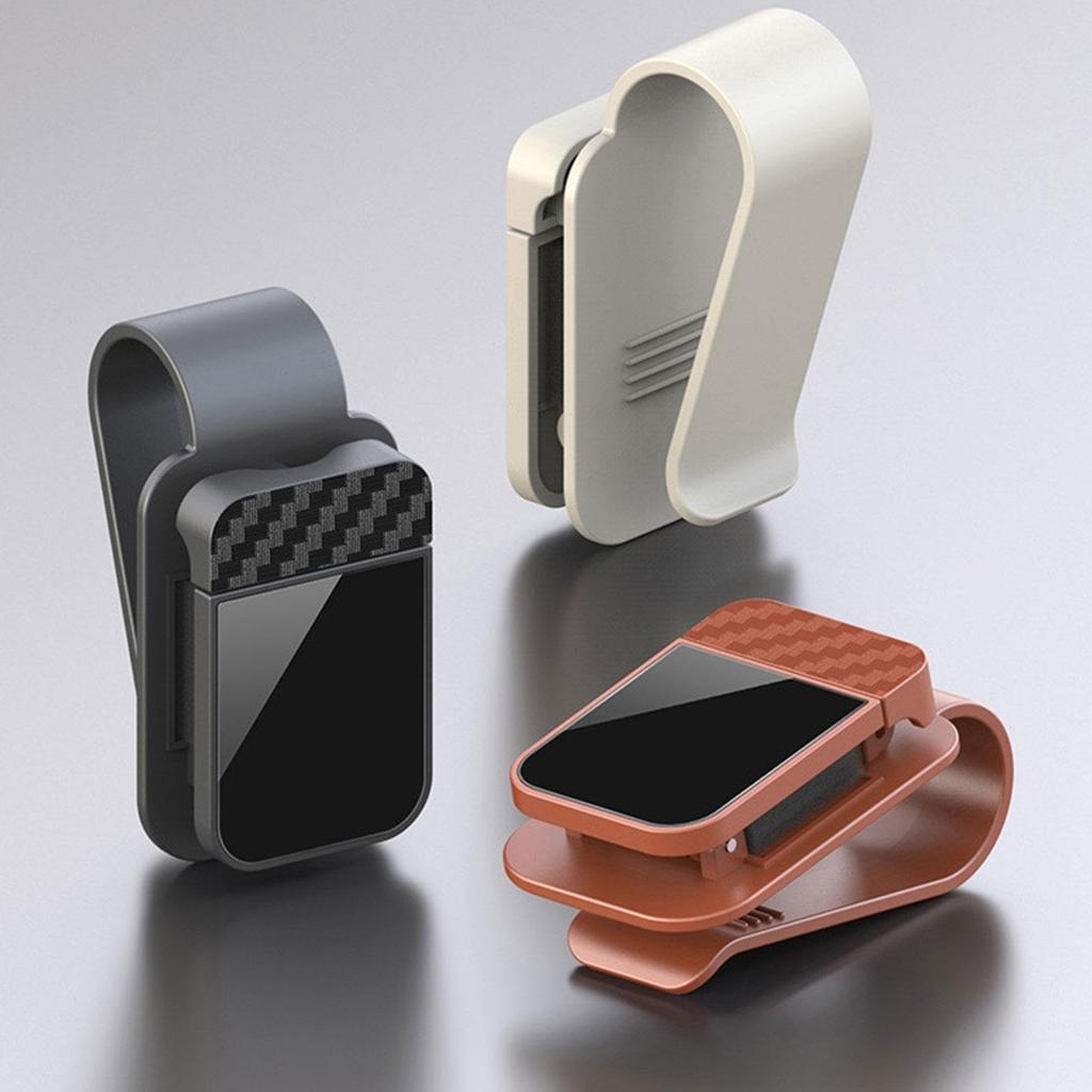 Porta occhiali da sole con visiera Supporto per auto Compatto per Auto Camion SUV Gancio per occhiali Clip Presa Accessori 1,57x2,76 pollici - Marrone