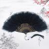 Classic Lace Folding Fan, Dark-themed Lace Fan