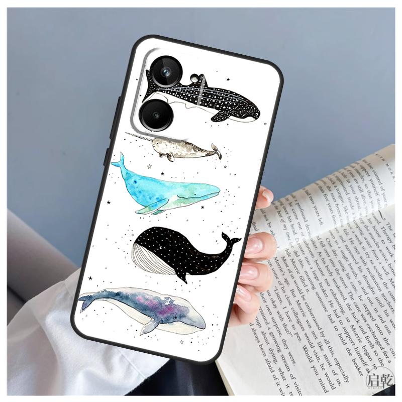 Blue Whale For Realme C61 C63 C71 C55 C67 C51 C75 C65 C53 C35 11 12 13 14 Pro Plus GT6 GT7 15 Pro Case