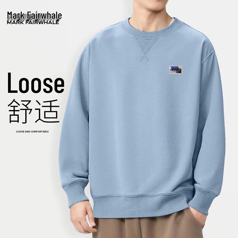 Mark Fairwhale Men s Letter Print Crewneck Sweatshirt 4XL