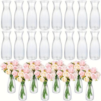Plastic Transparent Vase - Ideal for DIY Floral Arrangements, Home Decor, Event Decor, Table Centerpieces, Weddings, and Parties