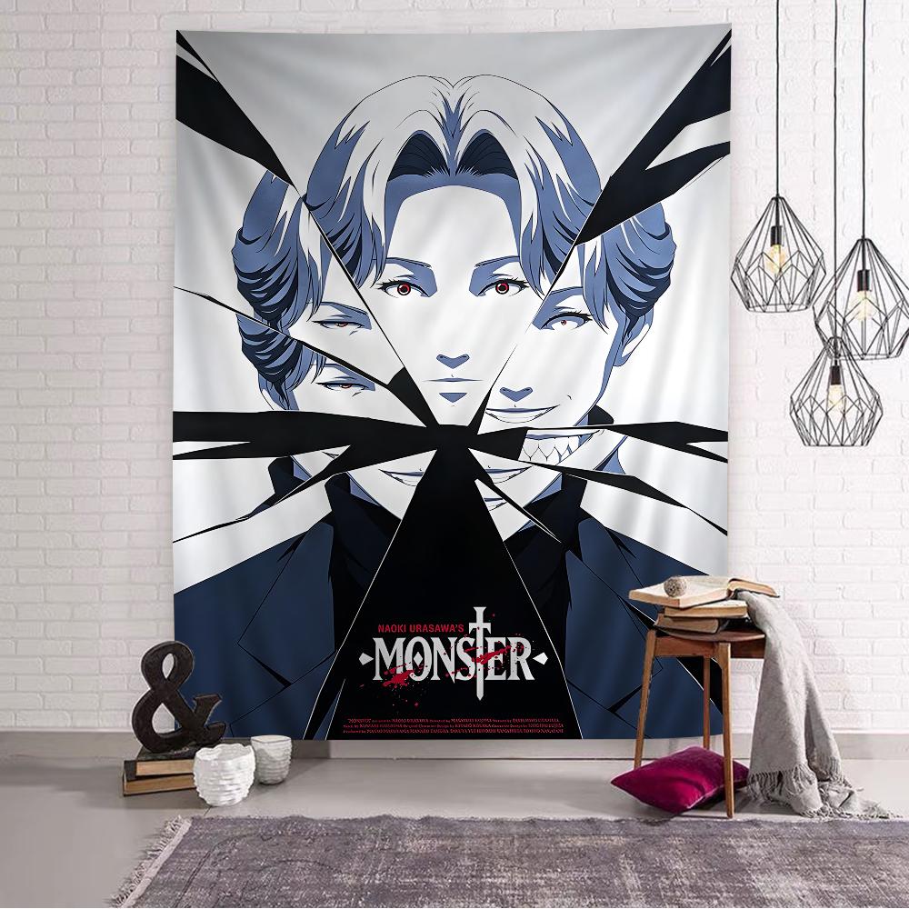 NNaoki Urasawa S Monster Anime Tapestry Art Printing Bohemian Wall Tapestries Mandala Decor Blanket