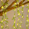 2/5M 20Light Willow Leaf String Lights Always on Battery Box Willow Curtain Lamp Desktop Decoration Artificial Flowers
