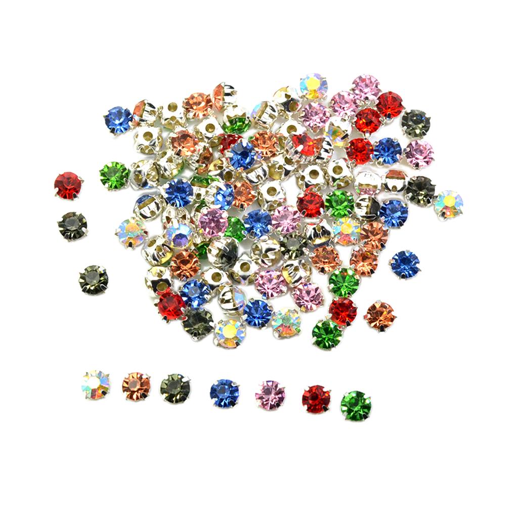 100pcs Square Grade A Rhinestone Beads Sew On for Jewelry Makings 6mm