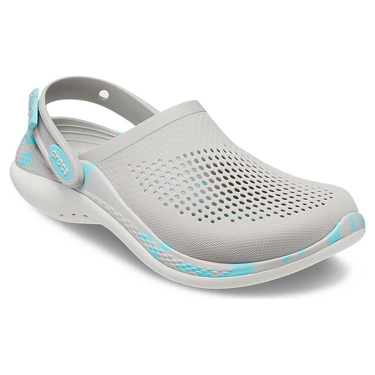 Crocs Literide Lightning Shoes Marble Pattern Beach Sandals Clogs Unisex Sandals Pearl-White 207634-1DU