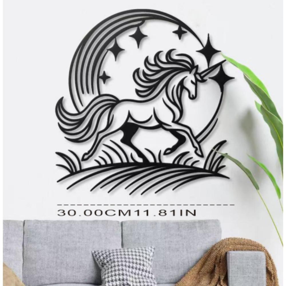 Unicorn Metal Wall Art Rainbow Fantasy Home Decor Bedroom Hanging Gift for Daughter