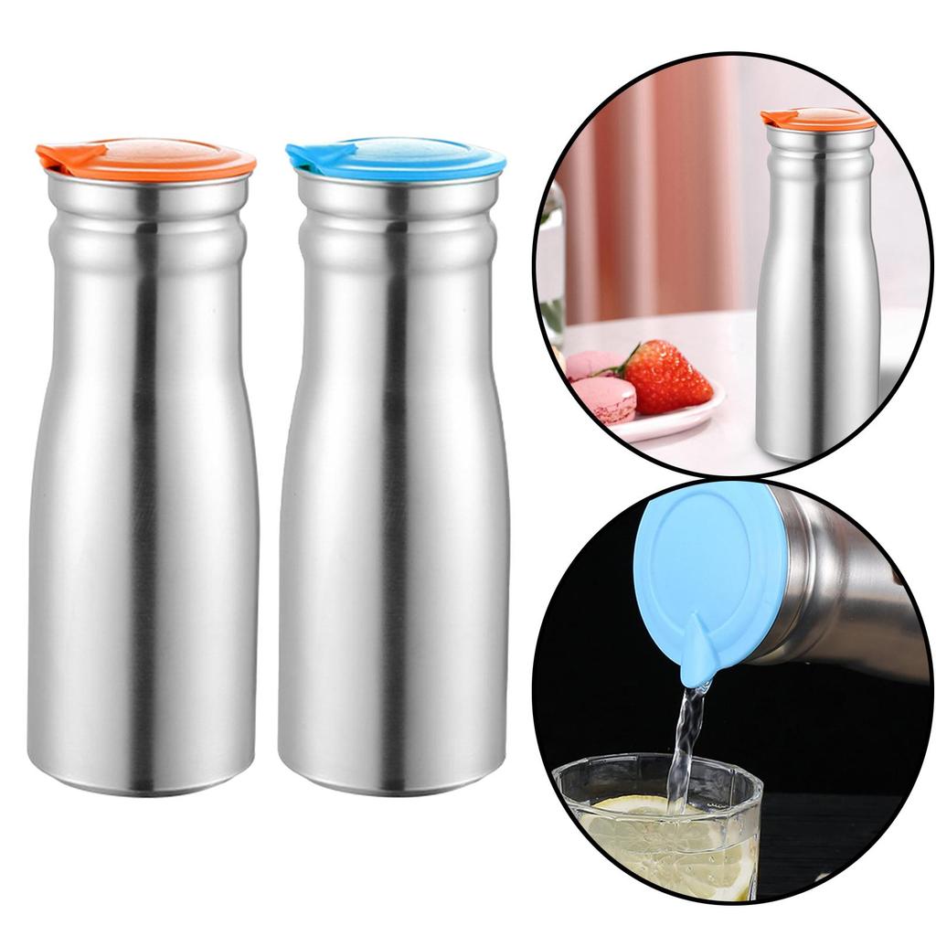 1L Cold Water Kettle with Lid Stainless Steel Water Jug Water Bottle Insulated Kettle for Home Hotel Cafe Restaurant