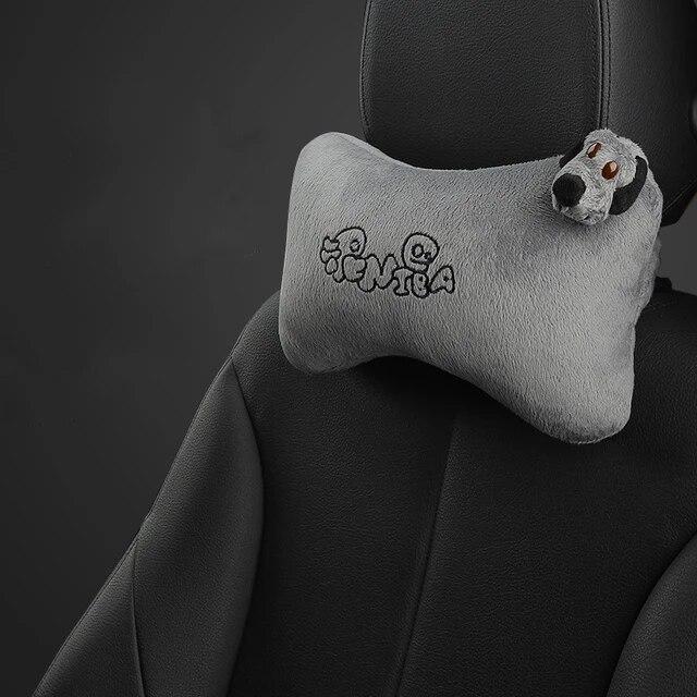 Universal Plush Car Neck Pillow Headrest Relief Neck Pressure Head Masssge Washable Cute Headrest Car Interior Supplies