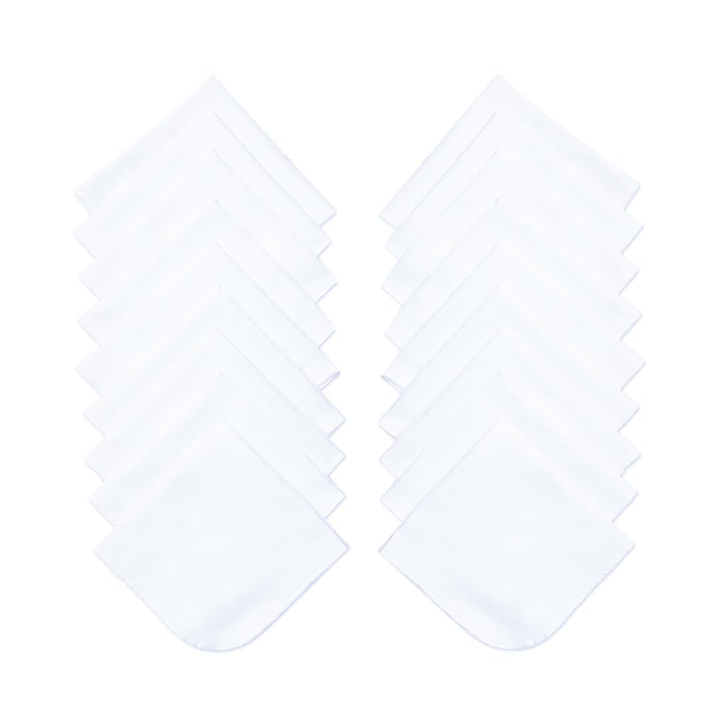 

HOOMCOOM Baby Gauze Double Solid Personalized with for Nursery 30cm x Set of 18 Handkerchiefs, Gauze, 100% Cotton, Color, Name, School, 30cm, белый