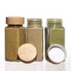 7Pcs/Set 4Oz Glass Spice Jar Seasoning Containers With Bamboo Lids Square Empty Spice Bottles Herbs
