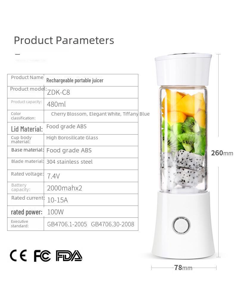 Tragbarer elektrischer Multifunktions-Entsafterbecher für Obst