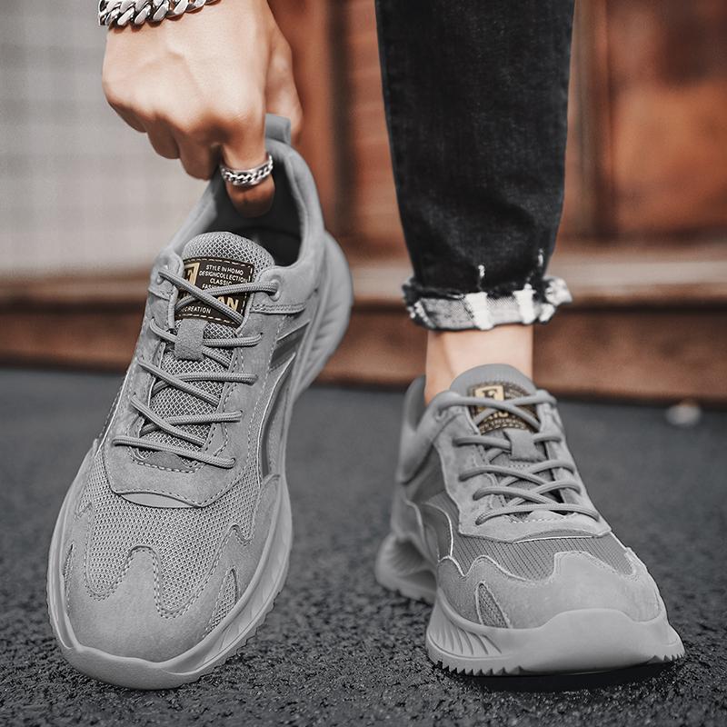 Summer Men Sandals Handmade Genuine Leather Shoes Man Outdoor Antiskid Beach Sandals Breathable Mesh Shoes Men Sandals Lightwei