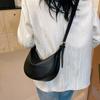 Retro single-shoulder bag, soft leather dumpling-shaped bag, new style, large capacity, casual and simple underarm bag, versatil