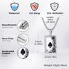 Gothic Playing Card Necklace for Men Boys,Stainless Steel Spade A Pendant Necklace,Vinatage Jewelry Gift