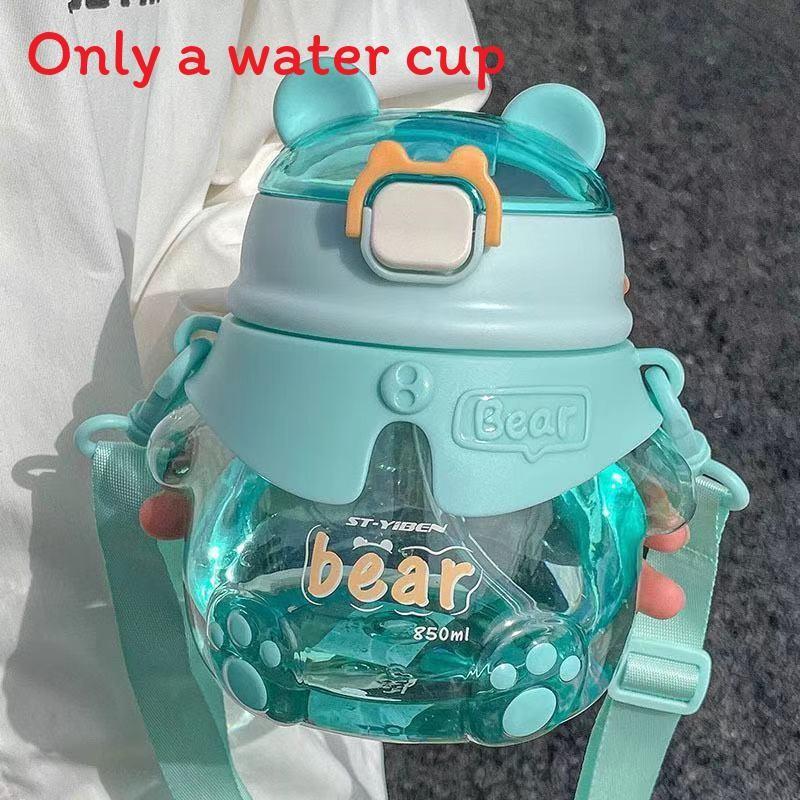 Cartoon Mädchen Tragbarer Plastikbecher mit Push-Open-Deckel für Zuhause und den Außenbereich