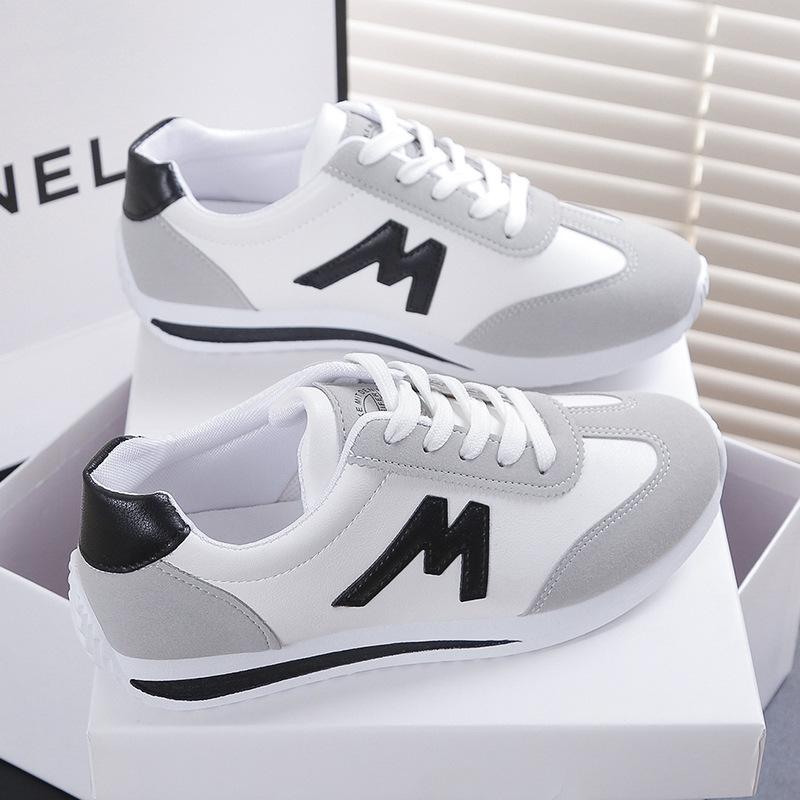 Scarpe da ginnastica e tempo libero da studente, colore a contrasto, traspiranti, base piatta, taglia grande, nuova collezione primavera
