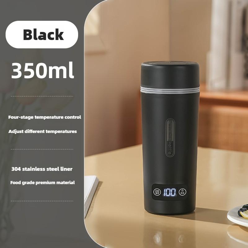 Small Portable Electric Cup Automatic Heating Water Cup 110V Stainless Steel Boiler Thermos Cup