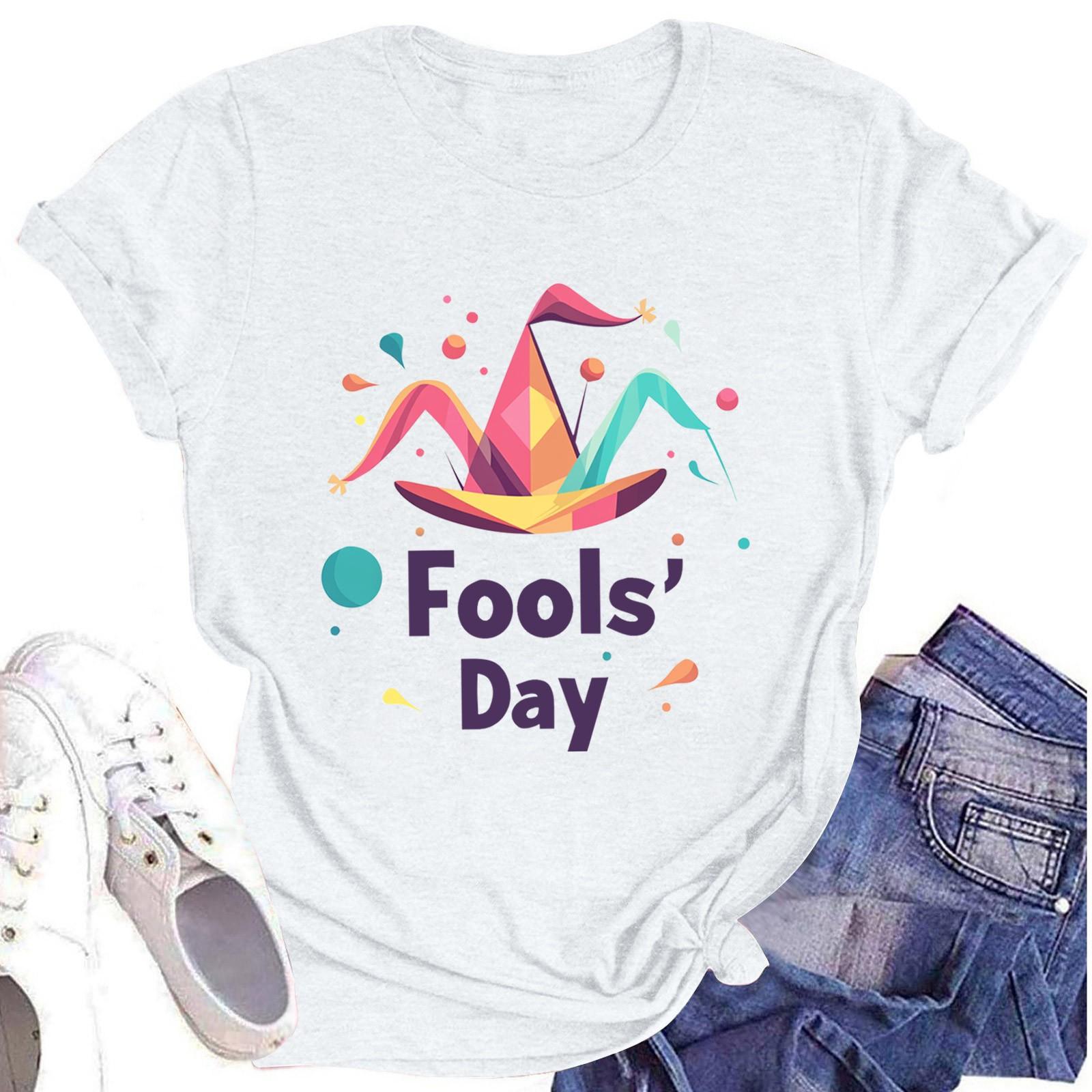 

Жіноча повсякденна повсякденна футболка з круглим вирізом і короткими рукавами з принтом XL білий