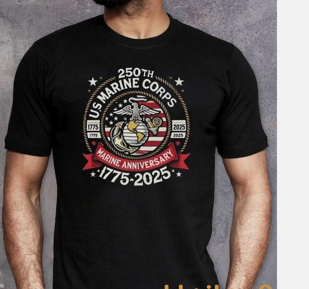 

Military Pride 250th Marine Corps Anniversary Veteran Unisex T-Shirt M