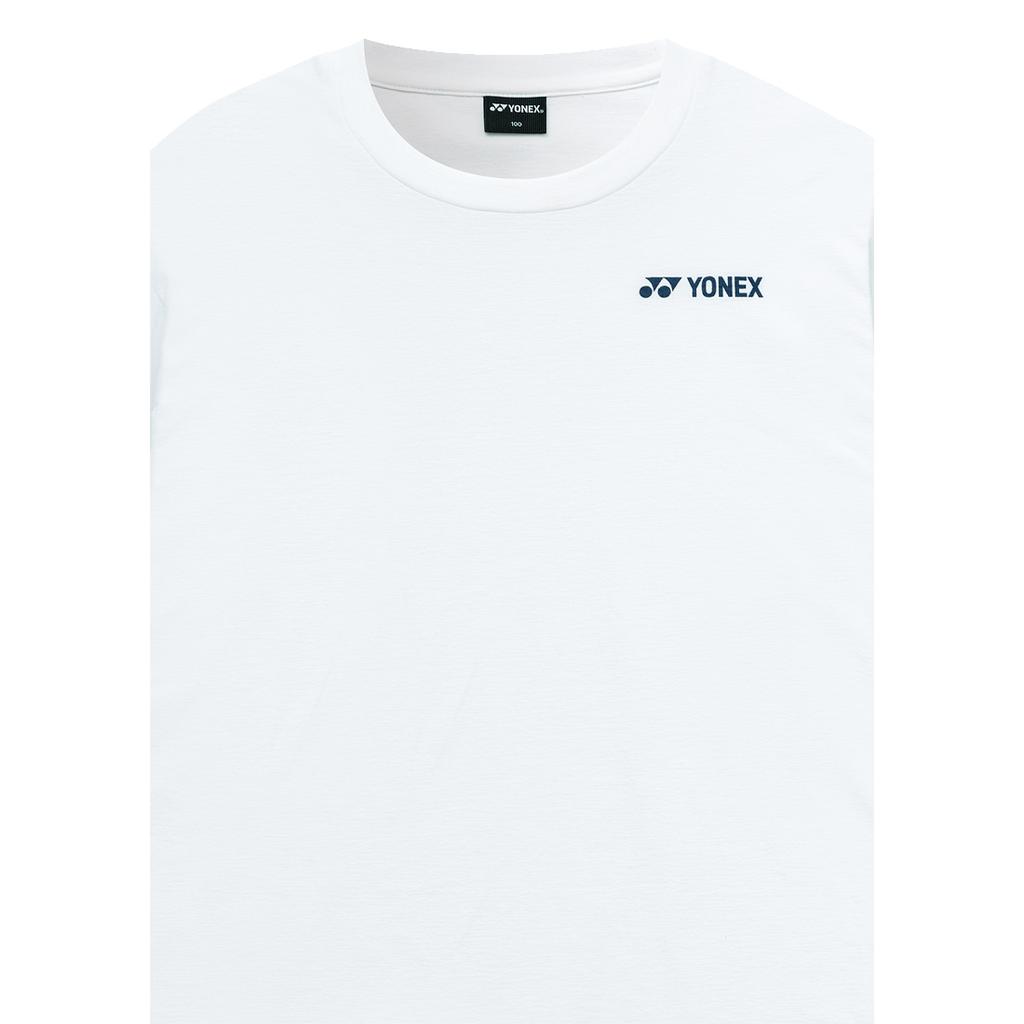 YONEX 253Ts039U White Unisex Coat Line Graphic Short Sleeve T-Shirt