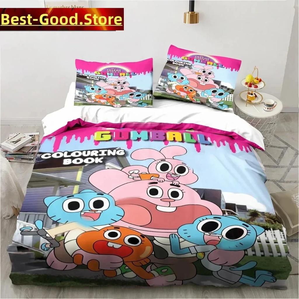 Carton The Amazing World Beding Set Gumbal Young Boys Young Girls Twin Quen King-Sized Dimensionsd Dimensions Soft Duvet Cover Pilowcase Bed boys