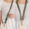 Green Leaves Universal Adjustable Crossbody Cell Phone Lanyard Neckband Strap Rope Anti-Lost Phone Lanyards with Gasket Clip